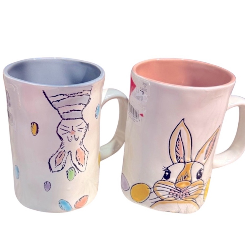 Set of 2 Spectrum Bunny‎ Design Ceramic Mugs